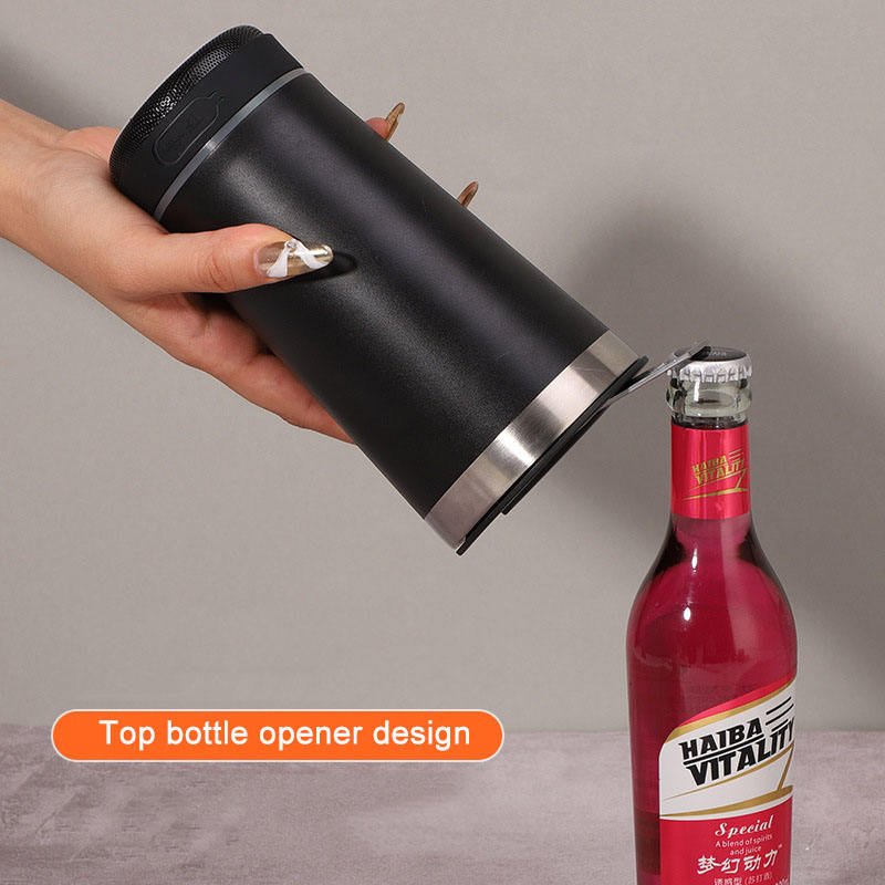 16oz Double Wall Smart Stainless Steel Tumbler Cup with Music Speaker, Bottle Opener for Travel